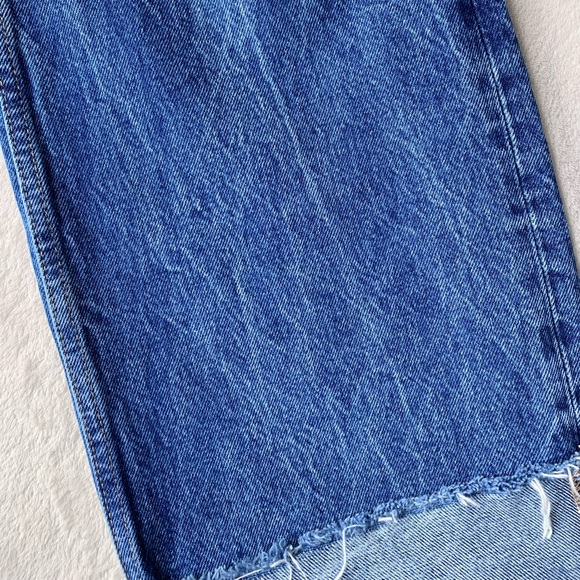 Zara Distressed Denim Wide Leg Jeans - Picture 9 of 12